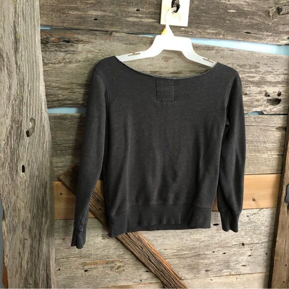 CAMPUS Crew Size Med Grey Wide Scoop Neck Sweatshirt - Picture 3 of 5